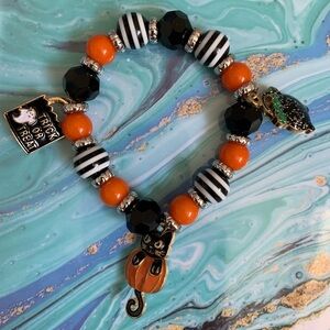 Halloween Beaded Stretchy Charm Bracelet